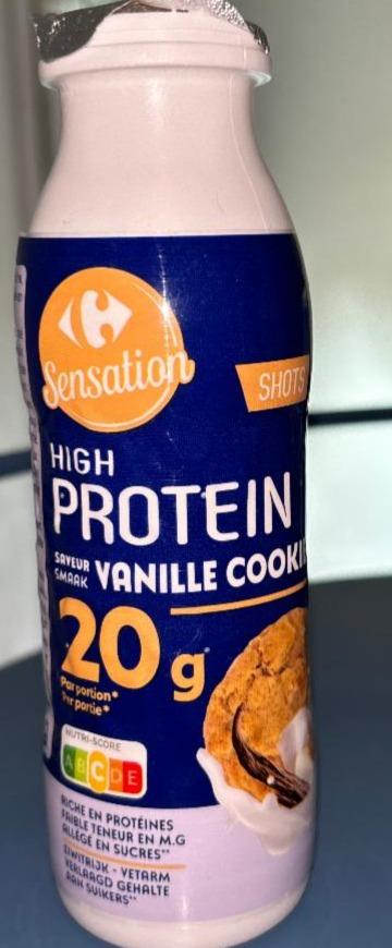 Fotografie - Shots high protein vanille cookie Carrefour Sensation