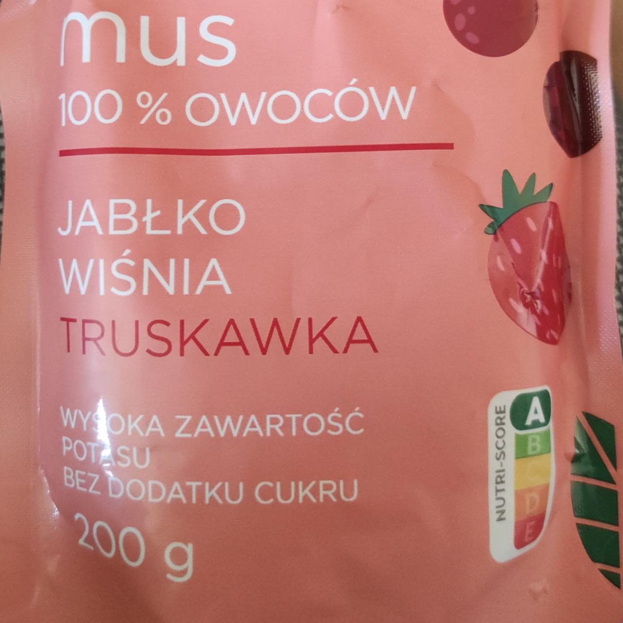 Fotografie - mus 100% owoców, jabłko, wiśnia, truskawka Vital fresh