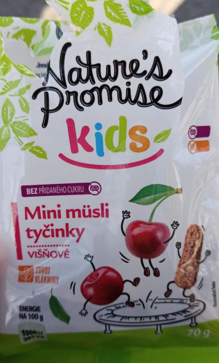 Fotografie - Mini müsli tyčinky višňové kids Nature's Promise