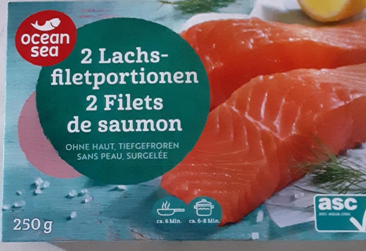 Fotografie - 2 Lachs filetportionen 2 filets de saumon Ocean Sea