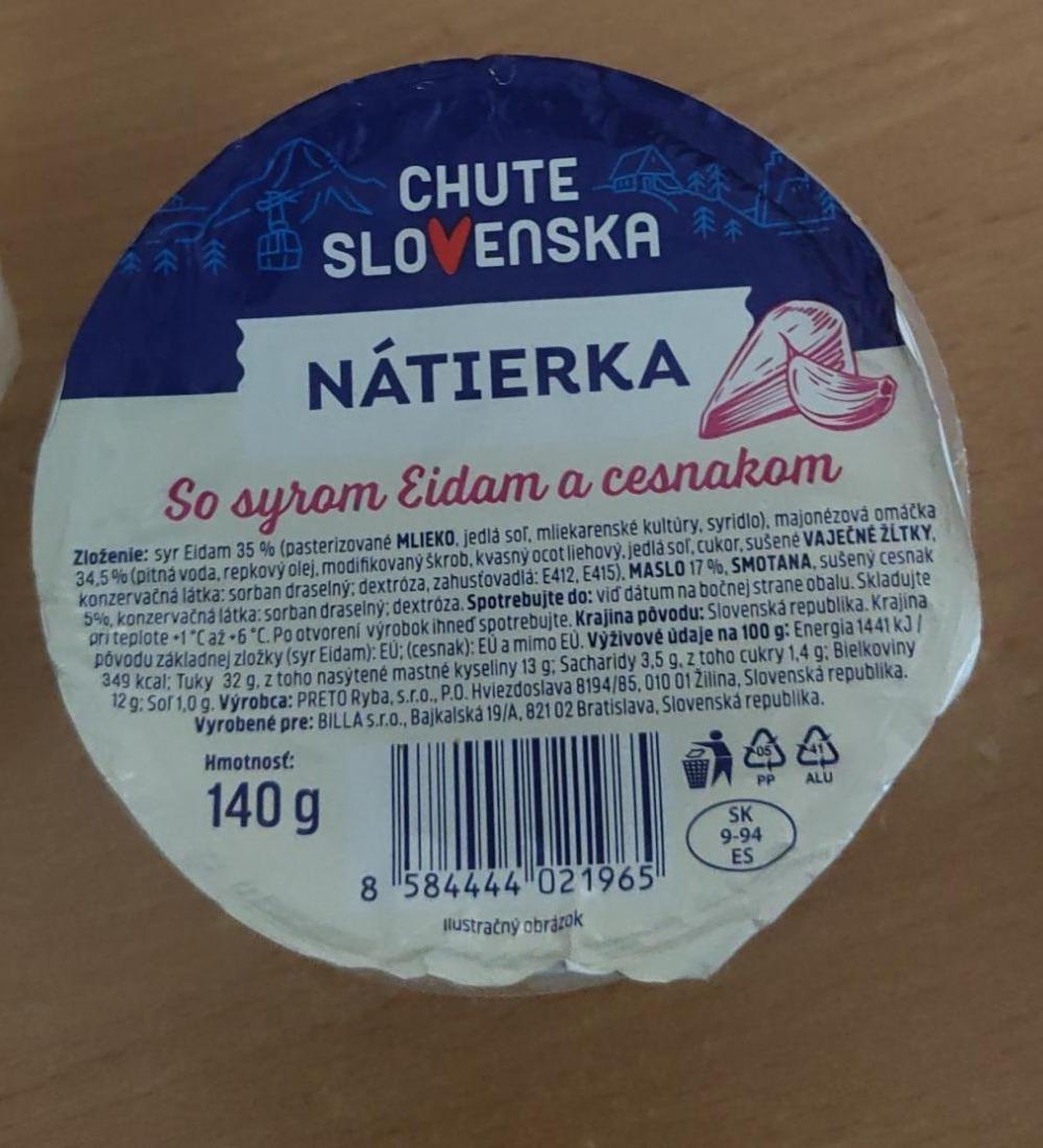 Fotografie - Nátierka so syrom eidam a cesnakom Chute Slovenska