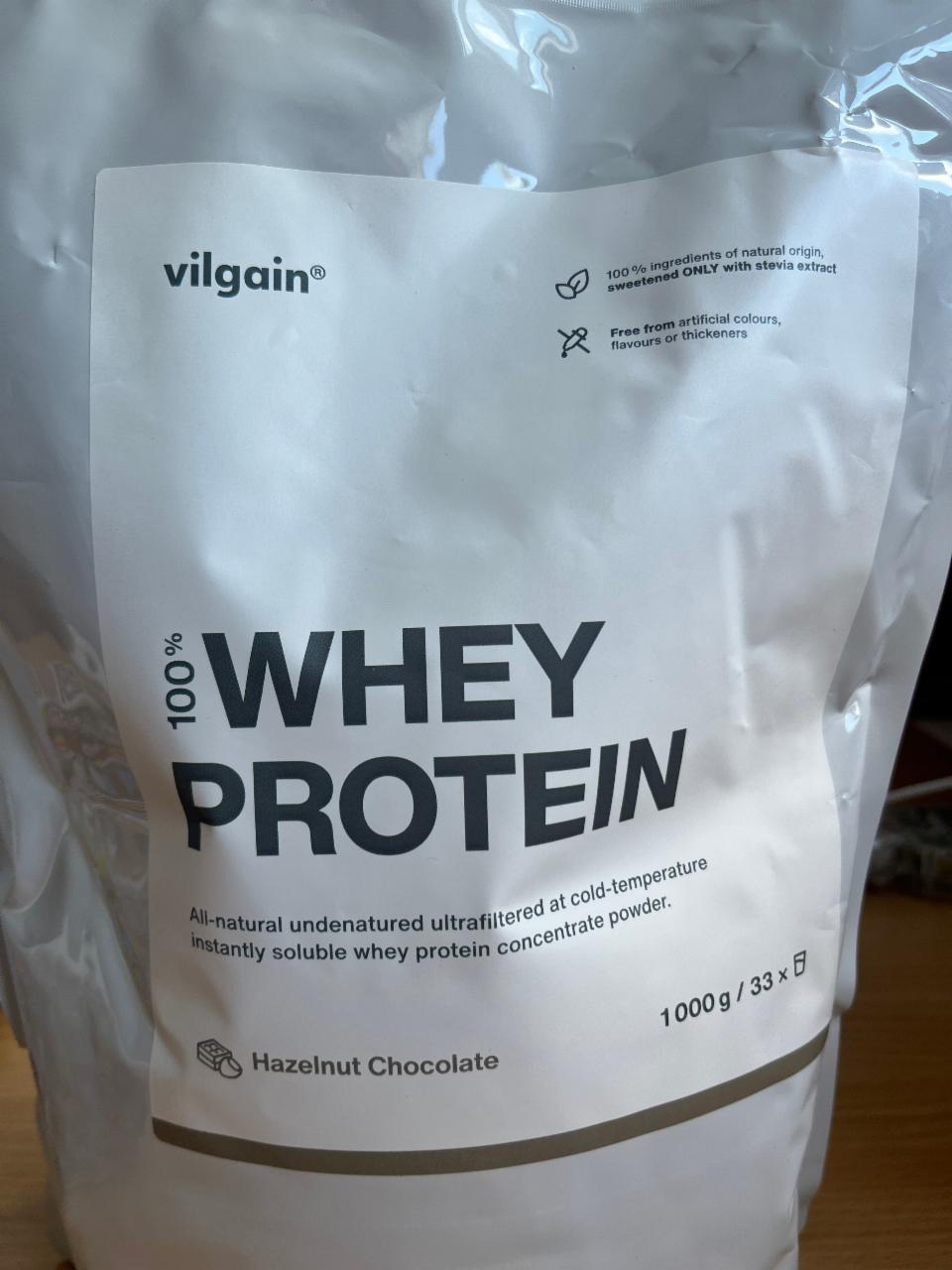 Fotografie - 100% Whey Protein Hazelnut Chocolate Vilgain