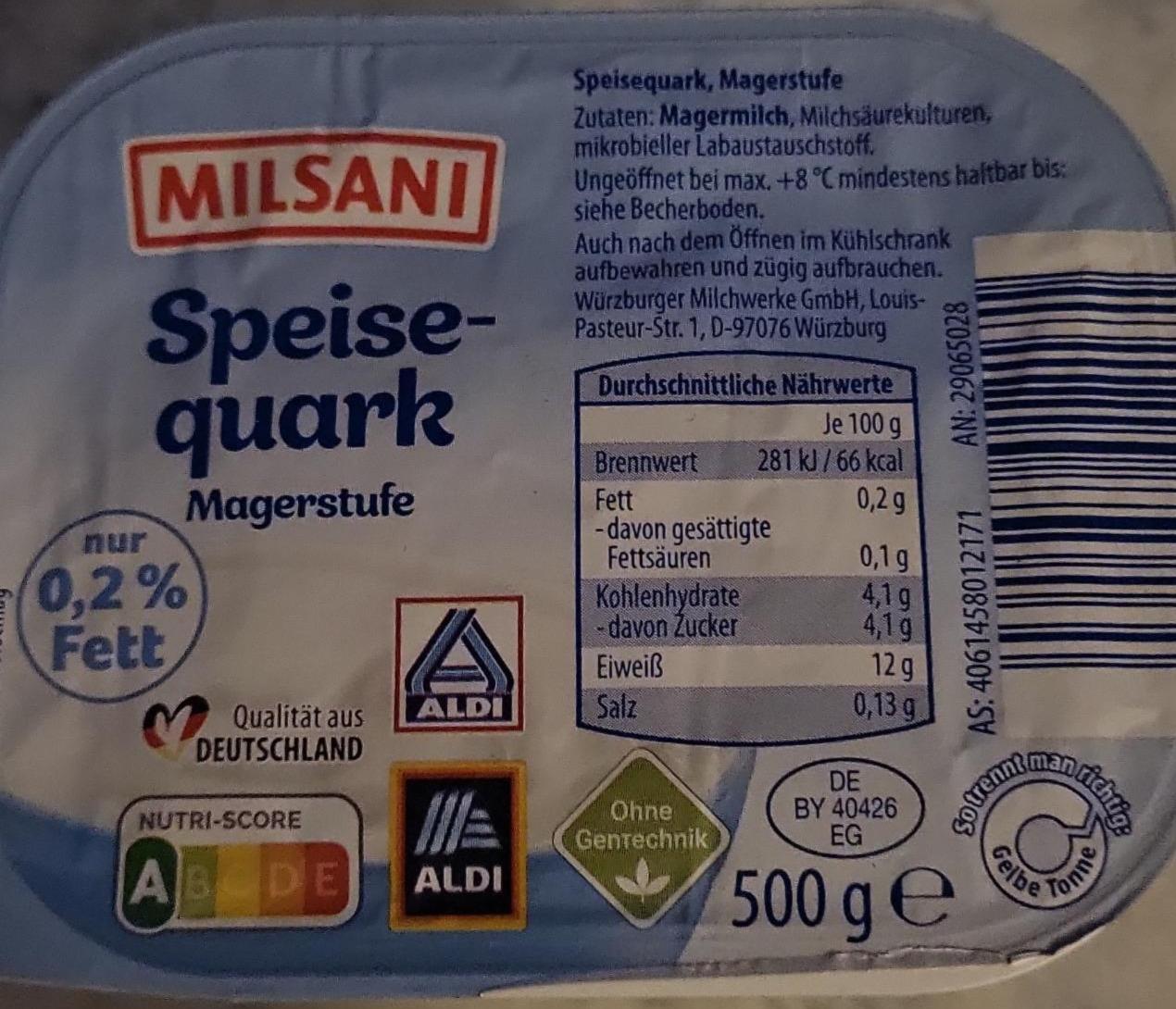 Fotografie - Speise-quark Magerstufe Milsani