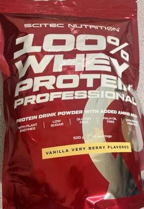 Fotografie - Scitec nutrition 100% whey protein professional vanilla very berry