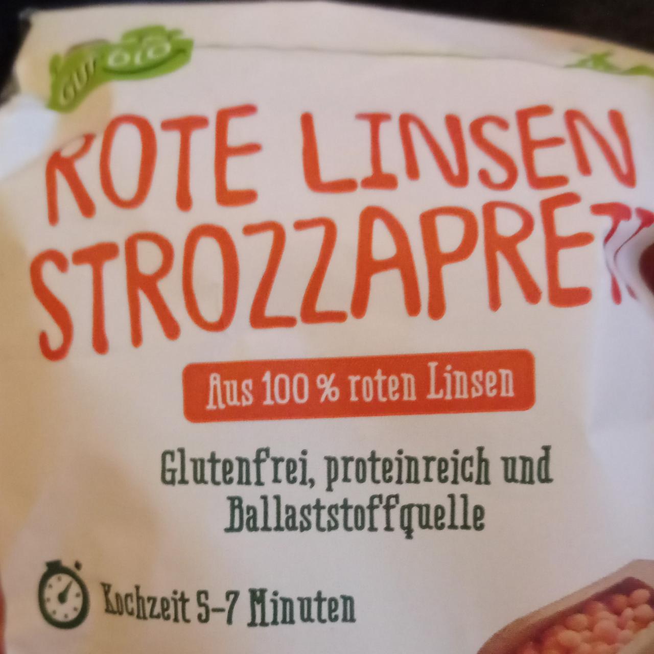 Fotografie - Rote Linsen Strozzapreti GutBio