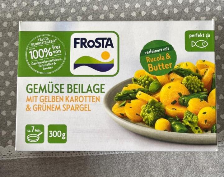 Fotografie - Gemüse beilage mit gelben karotten & grünem spargel Frosta