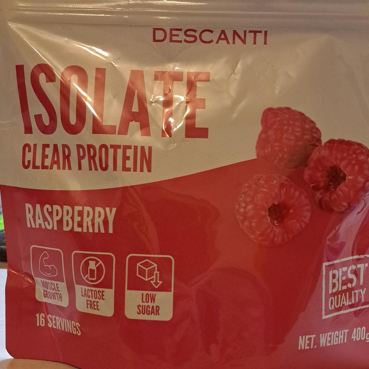 Fotografie - Isolate Clear Protein Raspberry Descanti