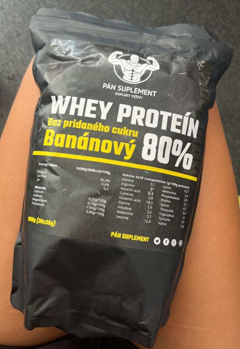 Fotografie - Pán Suplement - Whey proteín, banánový, bez pridaného cukru