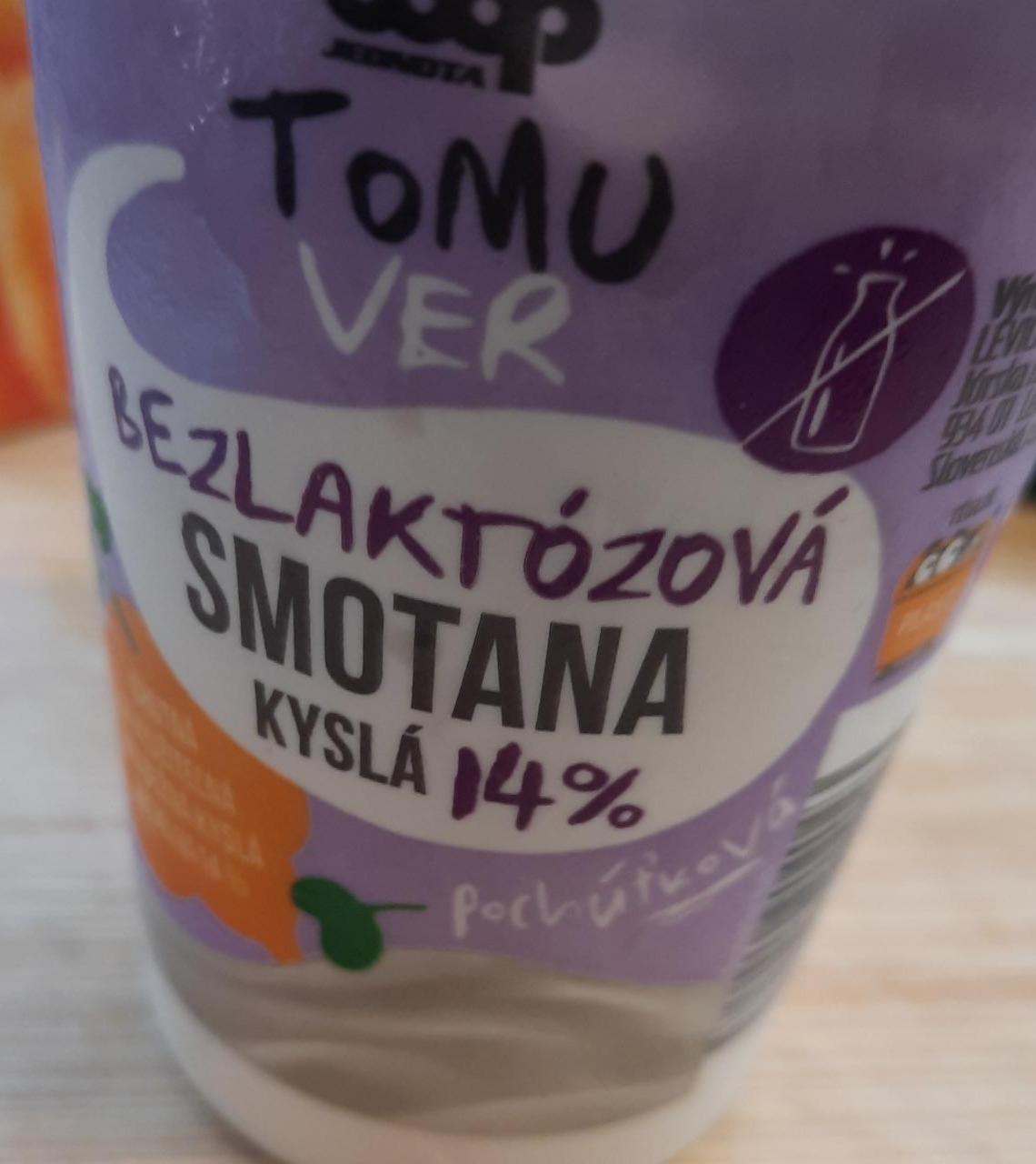 Fotografie - Bezlaktózová Smotana Kyslá 14% Coop Jednota Tomu Ver