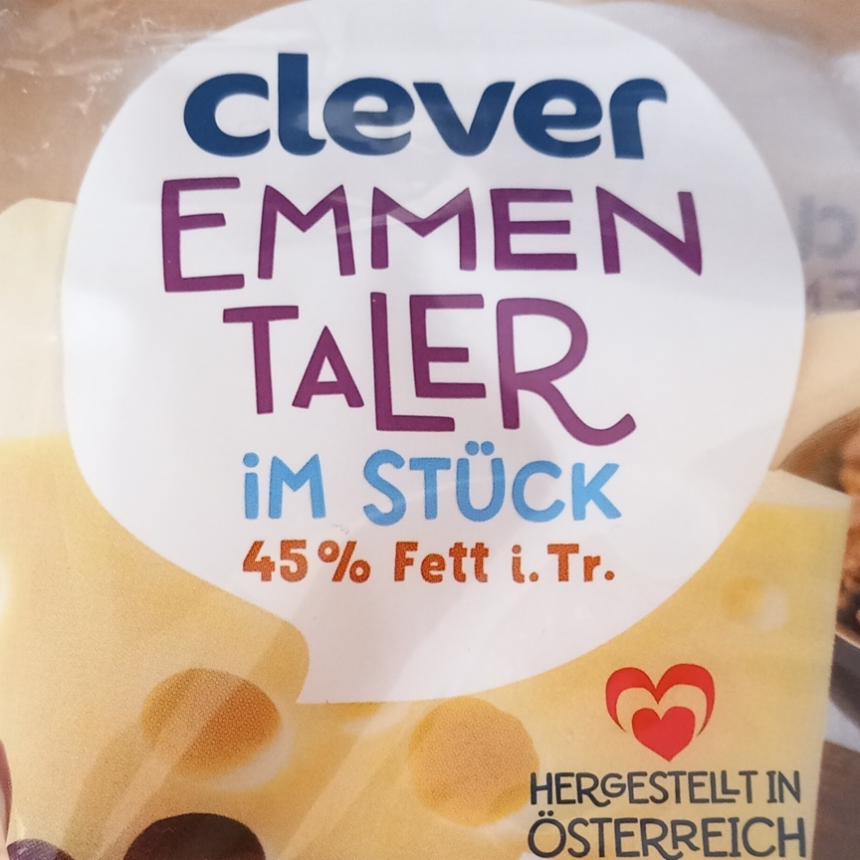 Fotografie - Emmentaler im stück 45% fett Clever