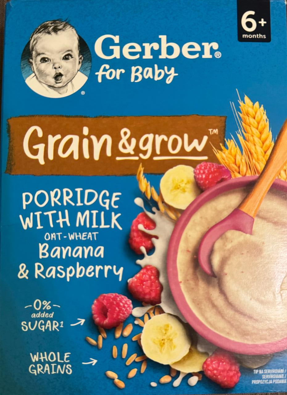 Fotografie - Grain & grow Porridge with milk Banana & Raspberry Gerber