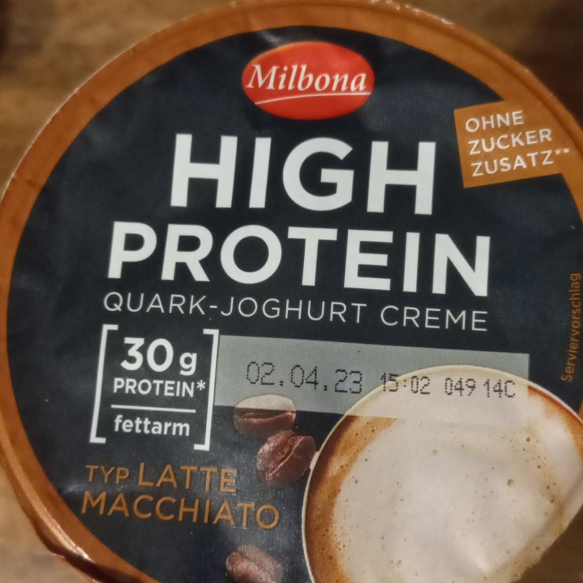 Fotografie - High protein quark-joghurt creme typ latte macchiato Milbona