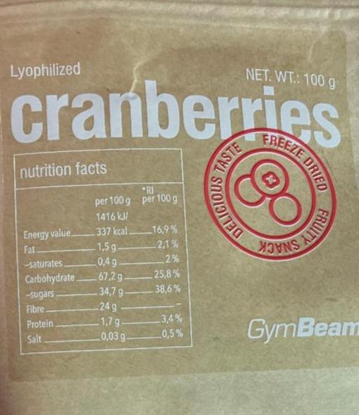 Fotografie - Lyophilized cranberries GymBeam