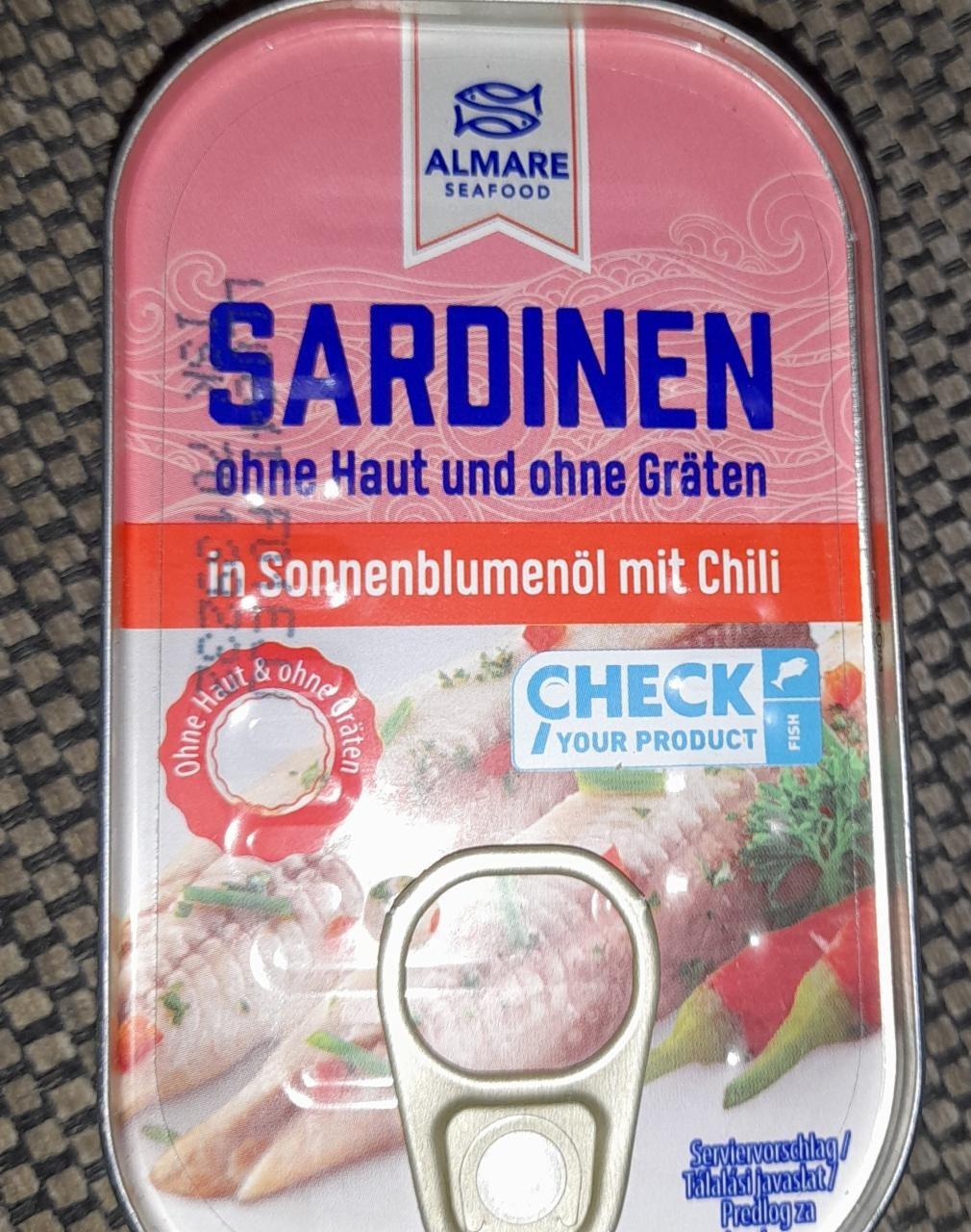 Fotografie - Sardinen in Sonnenblumenöl mit Chili Almare Seafood