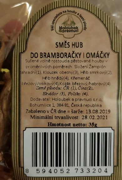 Fotografie - Směs hub do bramboračky i omáčky Holoubek a pravnuci