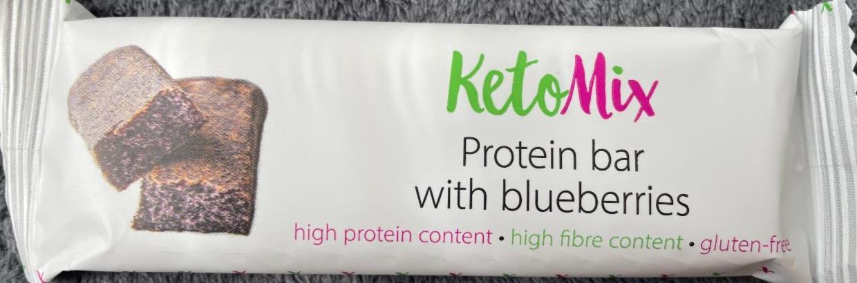 Fotografie - Protein bar with blueberries KetoMix