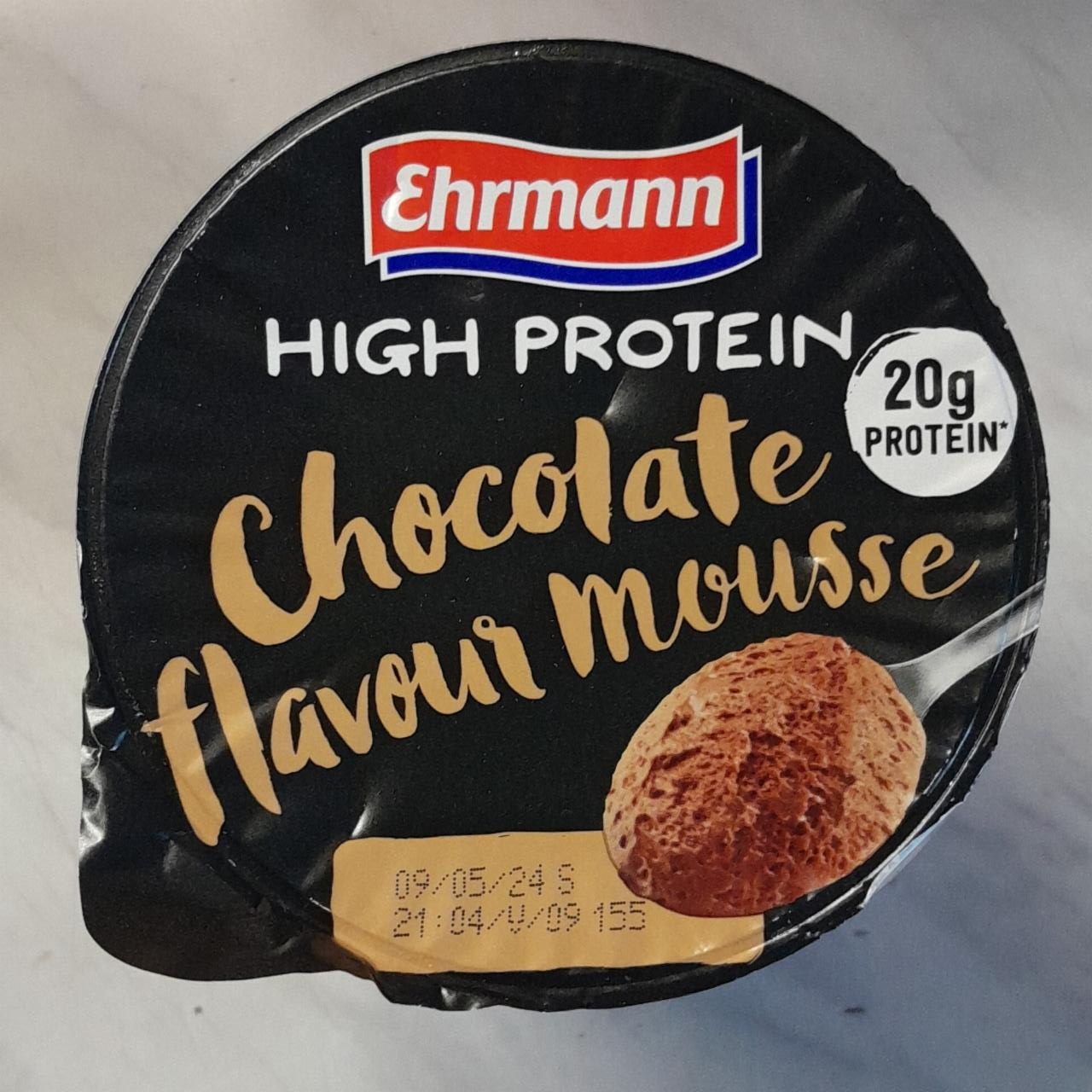 Fotografie - High protein chocolate flavour mousse Ehrmann