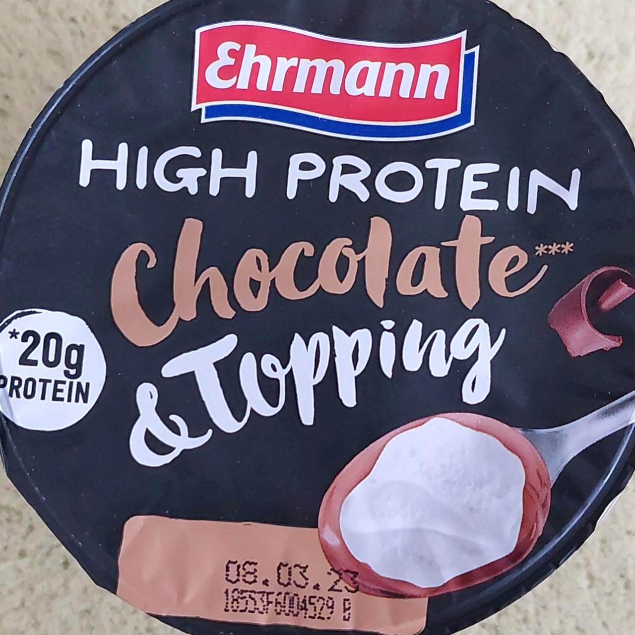 Fotografie - High protein chocolate & topping Ehrmann