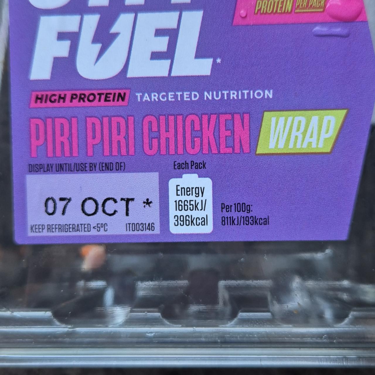 Fotografie - High Protein Piri Piri Chicken Wrap Gym Fuel