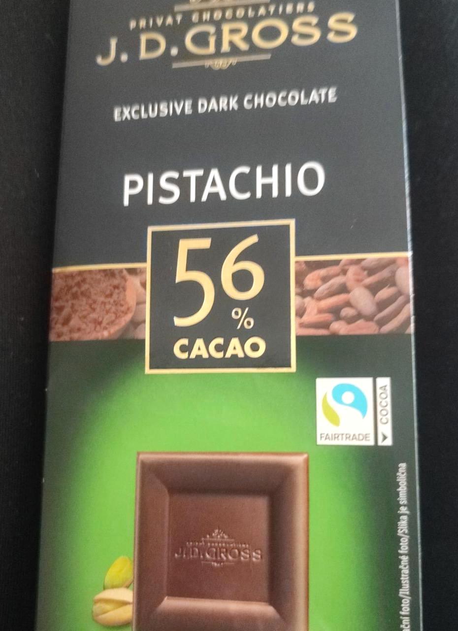 Fotografie - Pistachio 56% cacao exclusive dark chocolate J. D. Gross