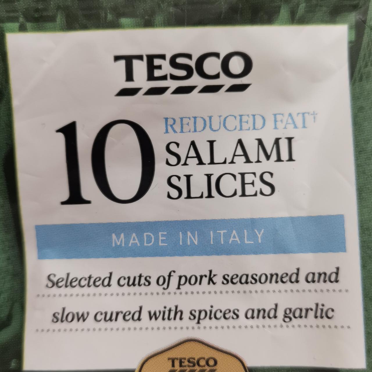 Fotografie - 10 Salami slices Reduced fat Tesco