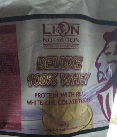 Fotografie - Deluxe 100% Whey Protein White chocolate pieces Lion Nutrition