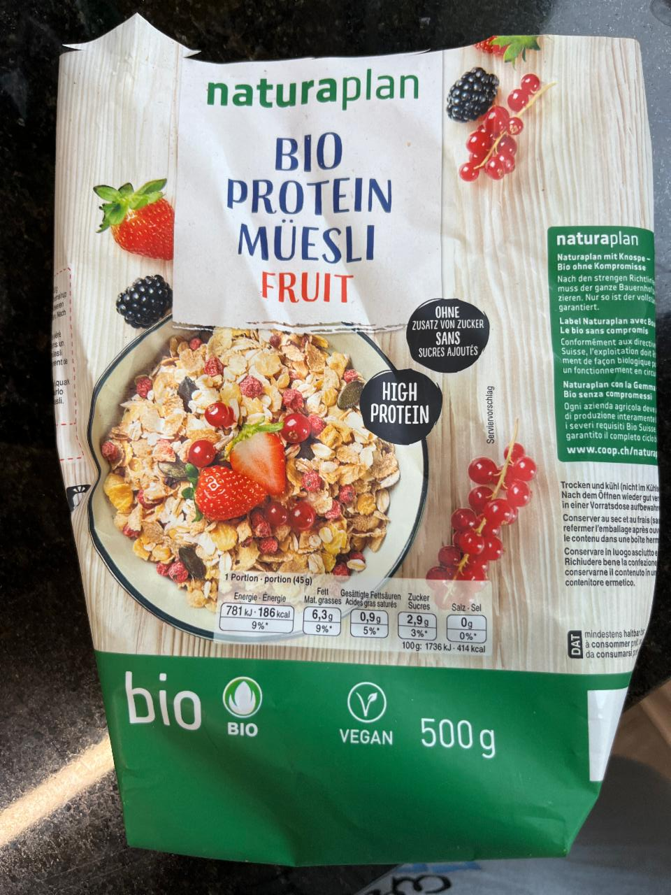 Fotografie - Bio Protein Müesli Fruit coop naturaplan