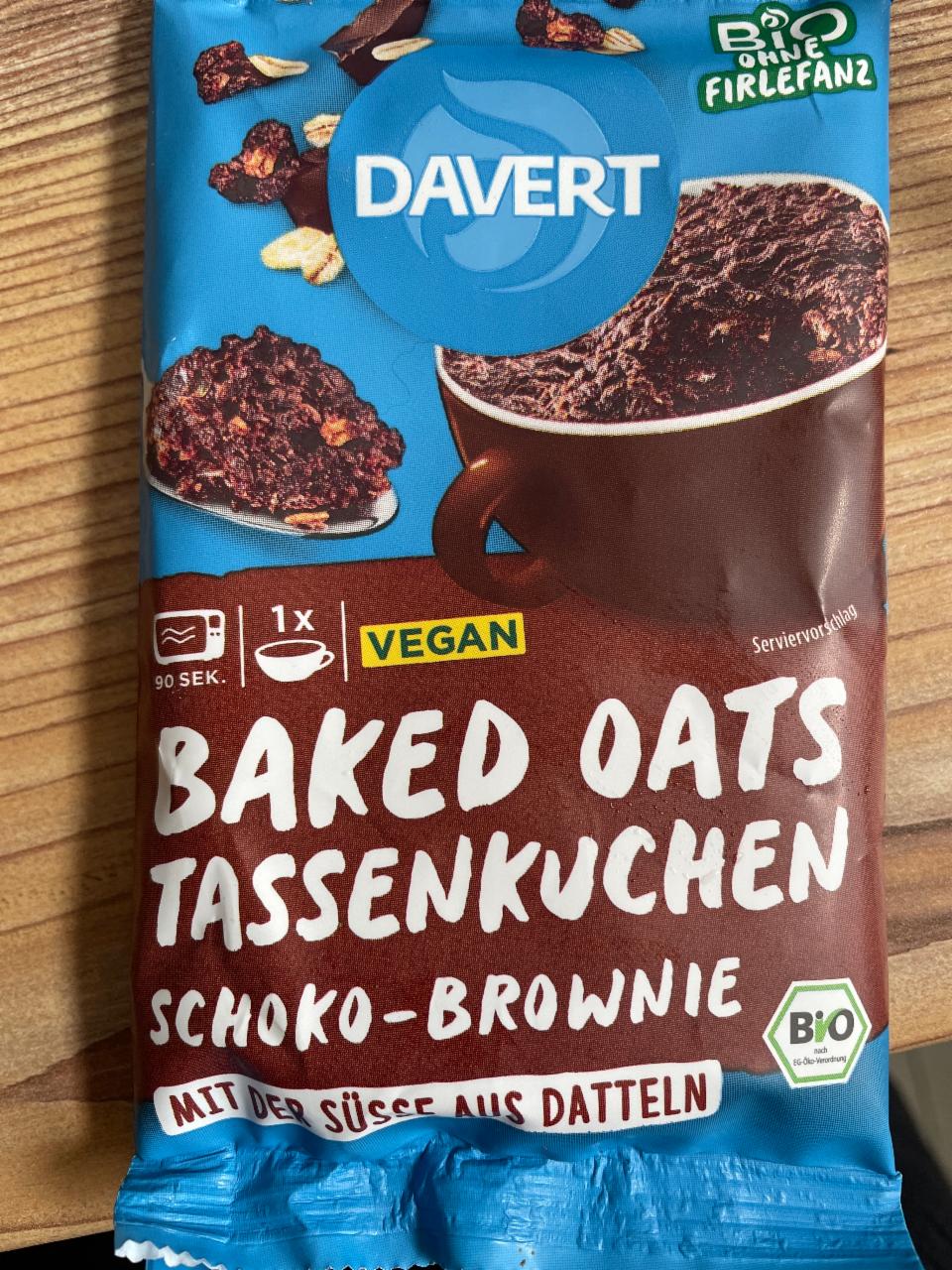 Fotografie - Baked Oats Tassenkuchen Schoko-Brownie Davert