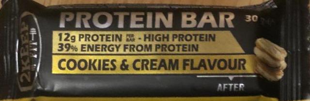 Fotografie - Protein bar cookies & cream flavour 2Keep Fit