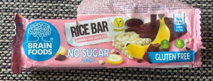 Fotografie - Rice Bar Banana & Dark Chocolate No Sugar Brain Foods