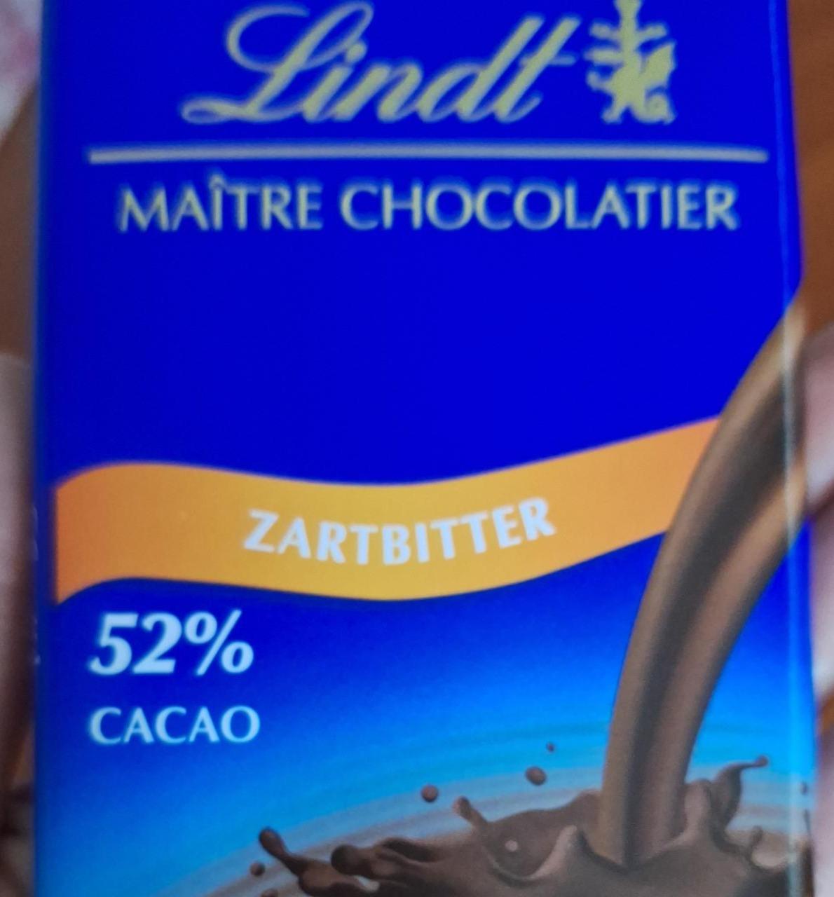 Fotografie - Zartbitter 52% Cacao Lindt