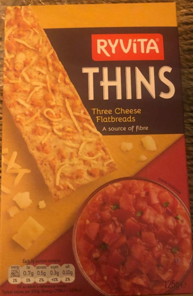 Fotografie - Thins Three Cheese Flatbreads Ryvita