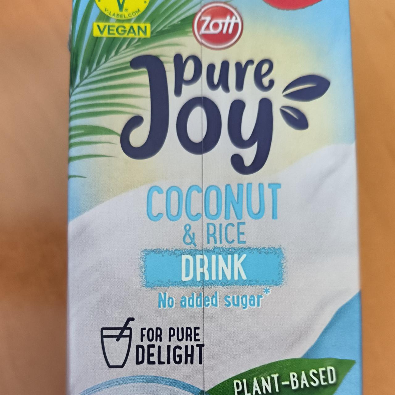 Fotografie - Joy pure coconut & rice drink no added sugar Zott