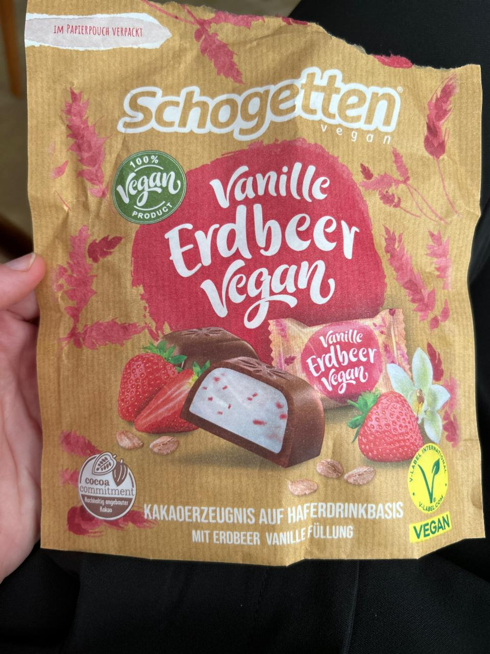 Fotografie - Vanille Erdbeer Vegan Schogetten