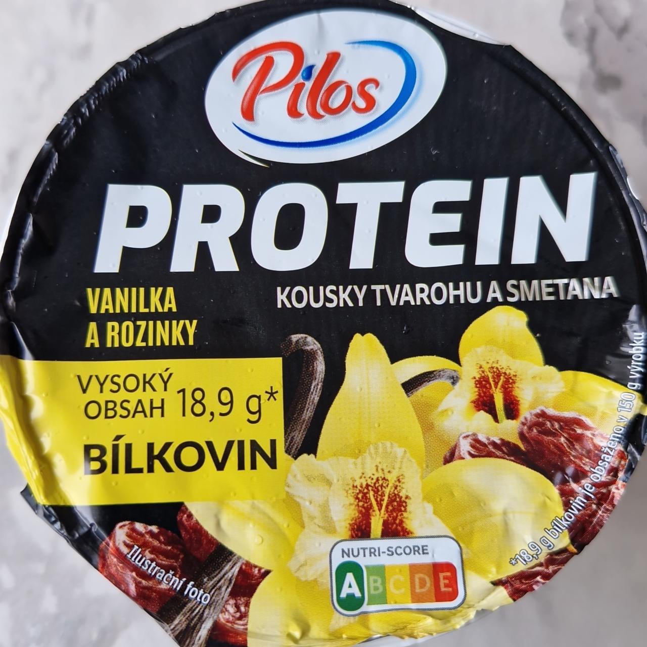 Fotografie - Protein kousky tvarohu a smetana vanilka rozinky Pilos