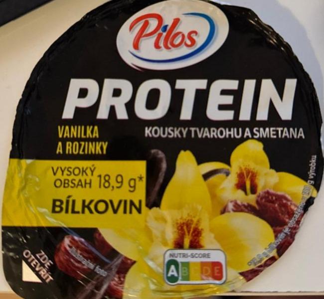 Fotografie - Protein kúsky tvarohu a smotana Vanilka a hrozienka Pilos