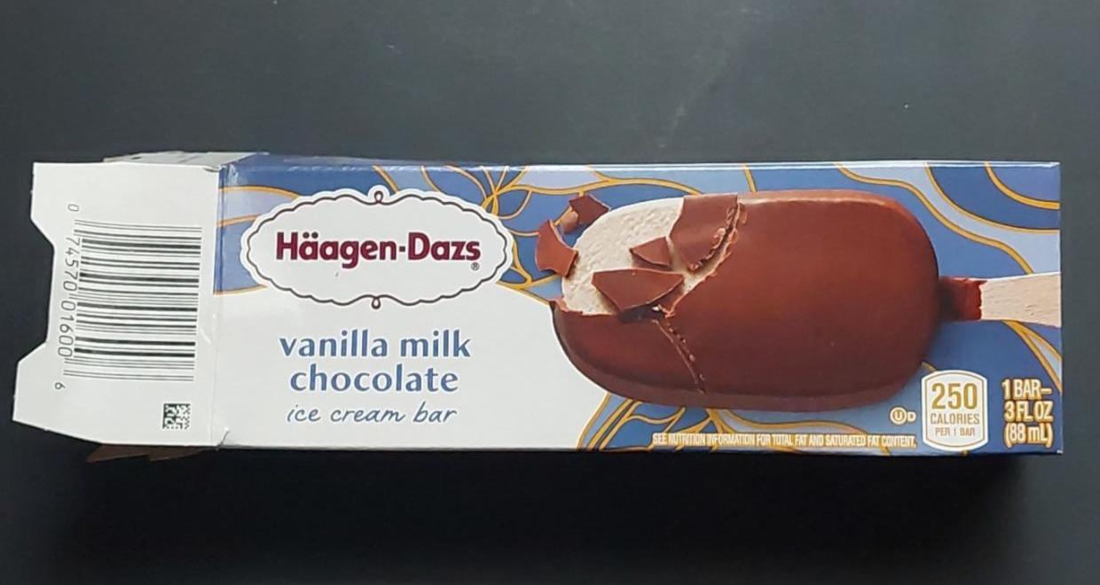 Fotografie - Vanilla milk chocolate ice cream bar Häagen-Dazs