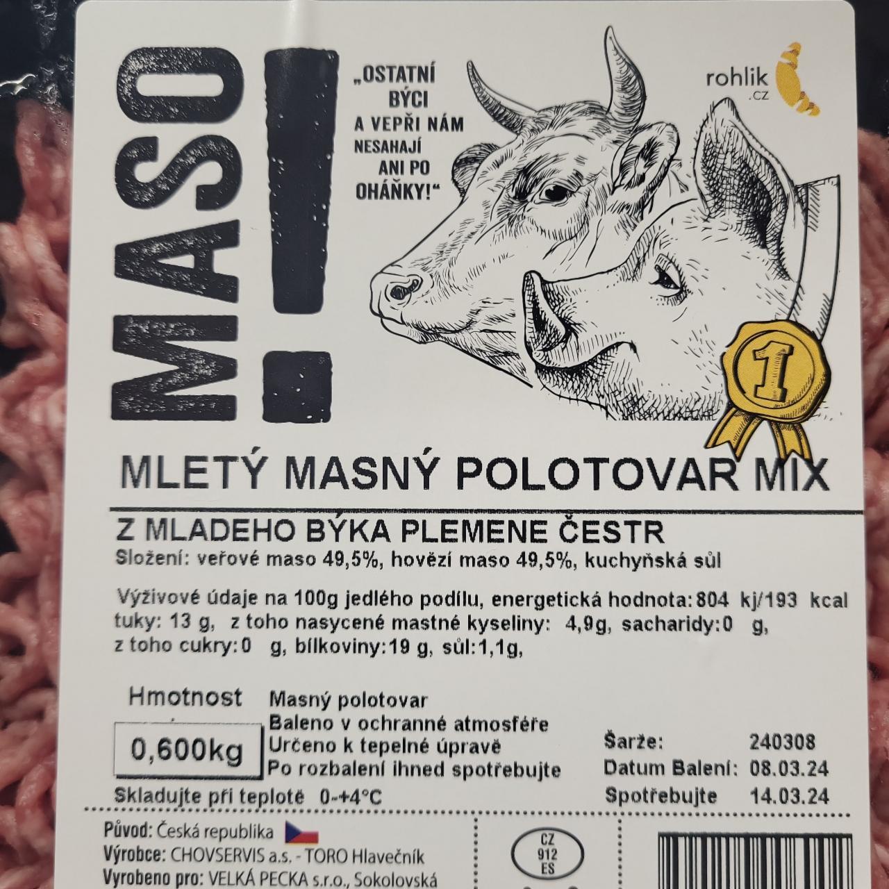 Fotografie - Mletý mastný polotovar z mladého býka plemene čestr MASO!