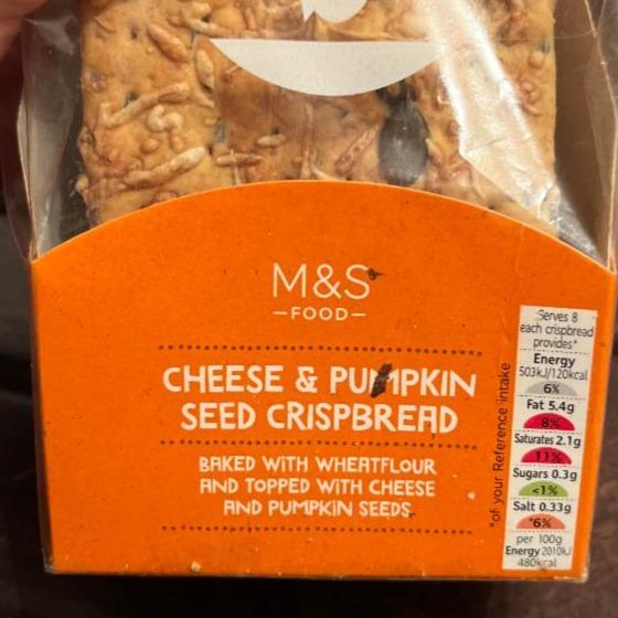 Fotografie - Cheese & Pumpkin Seed Crispbread M&S Food