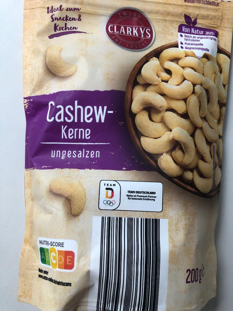 Fotografie - Cashew-Kerne ungesalzen Clarkys