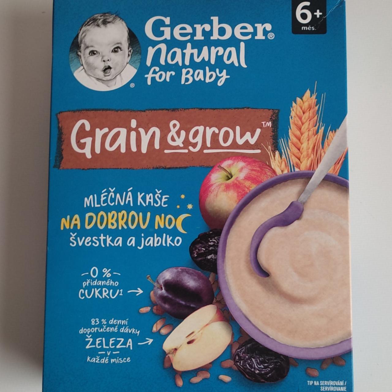 Fotografie - Grain & Grow Mléčná kaše švestka a jablko Gerber organic for baby