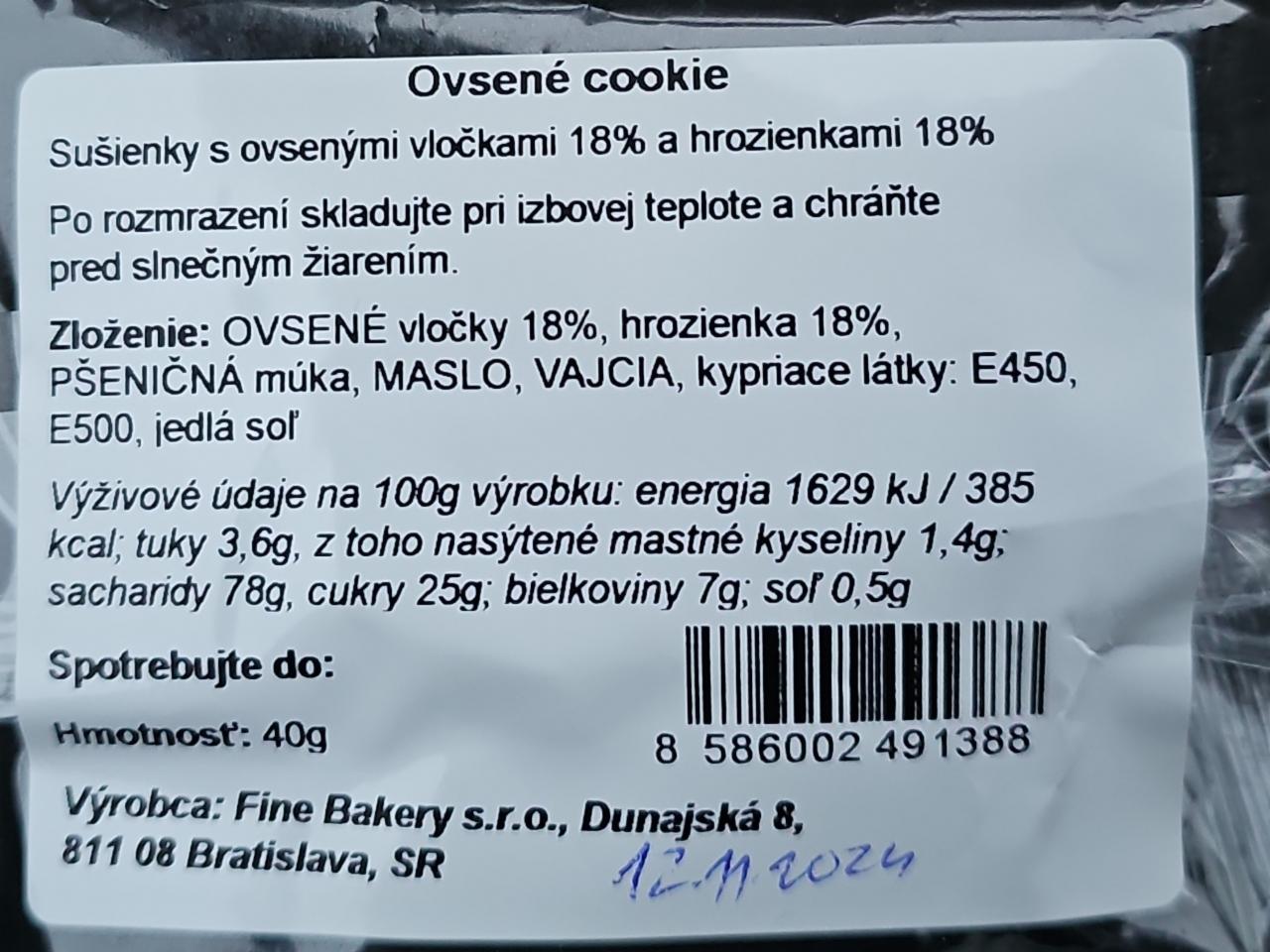 Fotografie - Ovsené cookie Fine Bakery