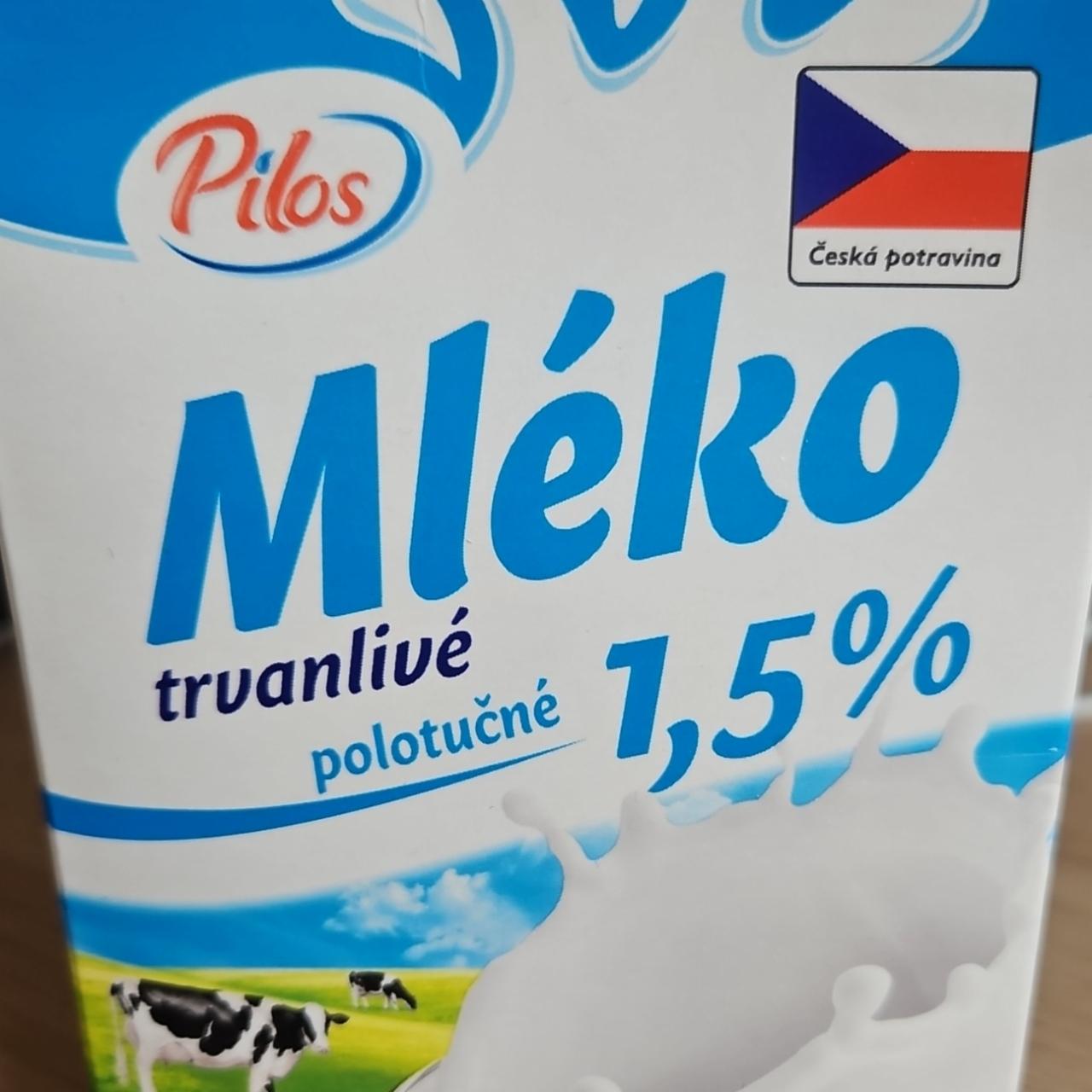 Fotografie - Mléko trvanlivé polotučné 1,5% Pilos