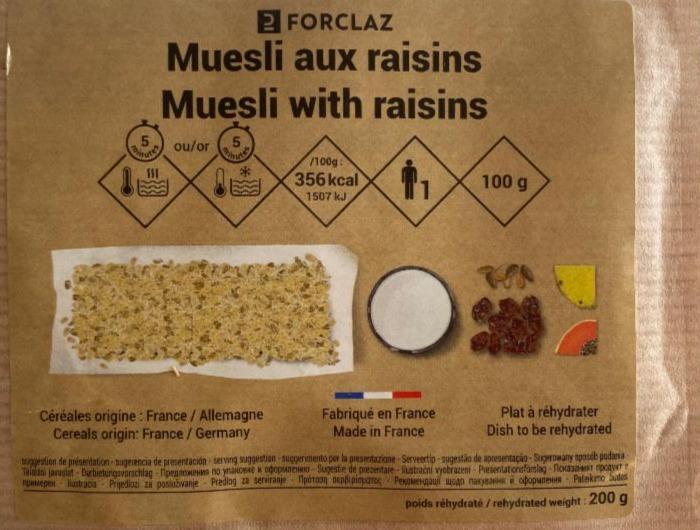 Fotografie - Muesli aux raisins Forclaz