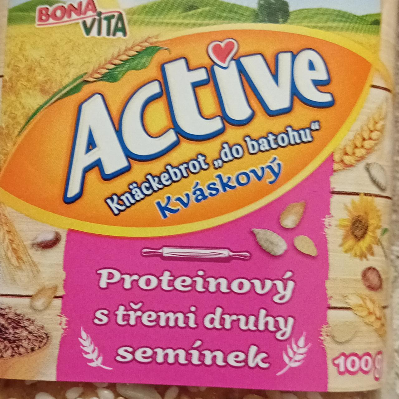 Fotografie - Active Knäckebrot 'do batohu' kváskový proteinový s třemi druhy semínek Bonavita