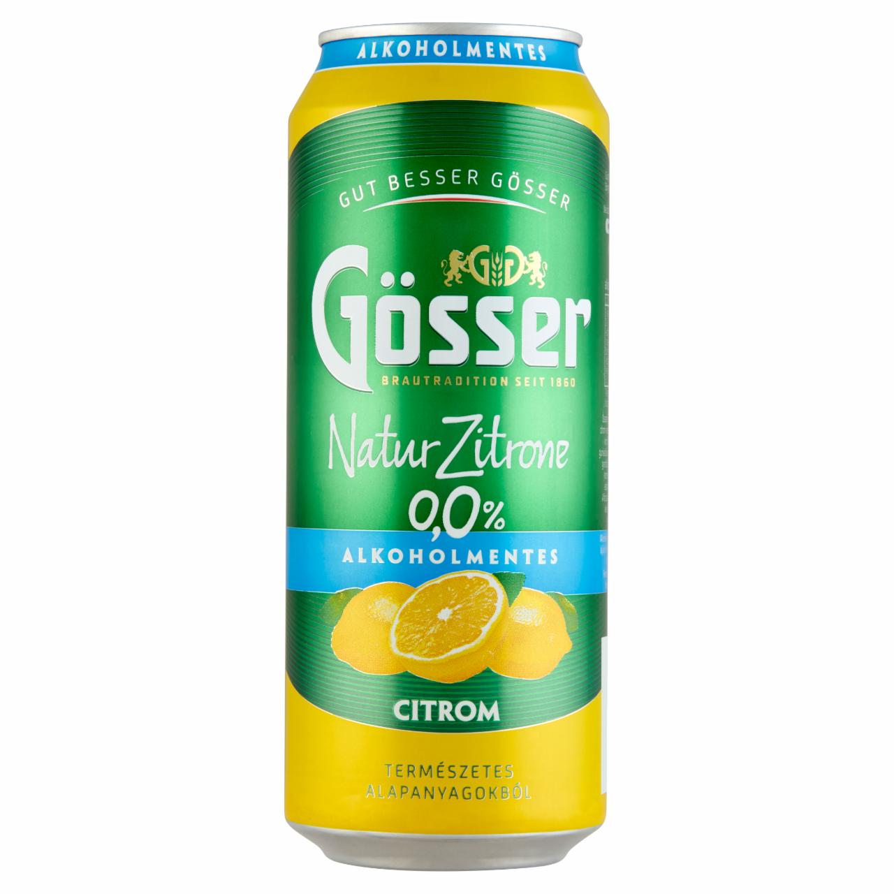 Fotografie - Gösser Natur Zitrone 0,0% Alkoholmentes Citrom