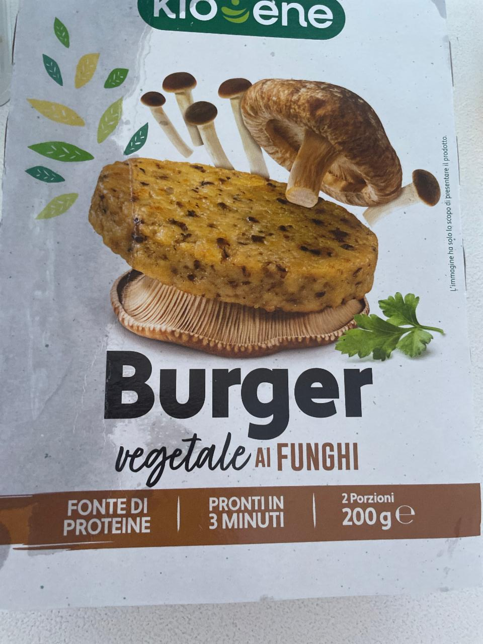 Fotografie - Burger vegetale ai funghi Kioene